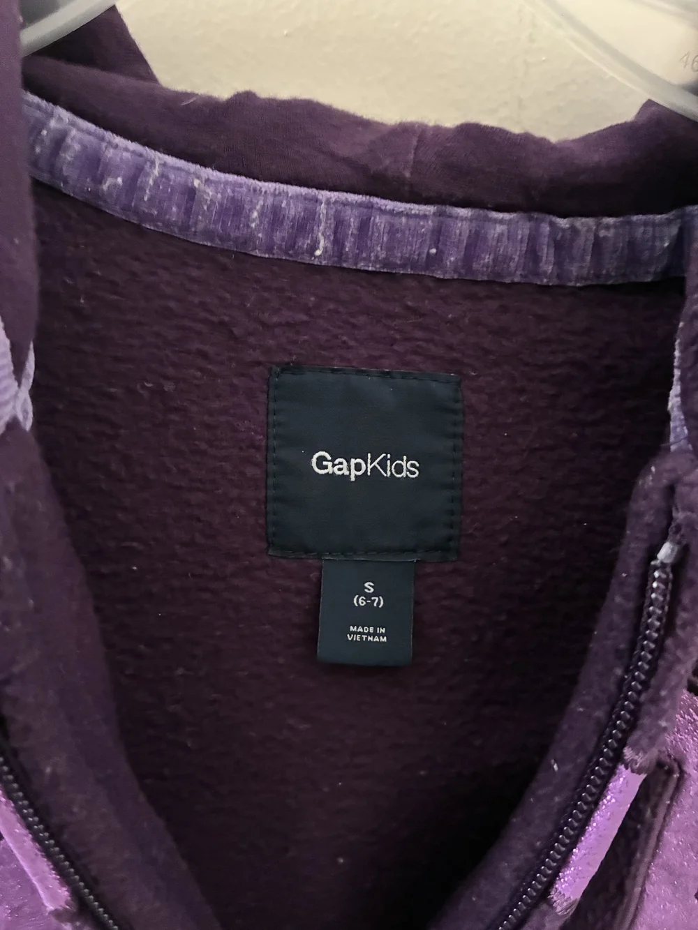 Gap Kids Purple Fleece Zip Hoodie with Logo